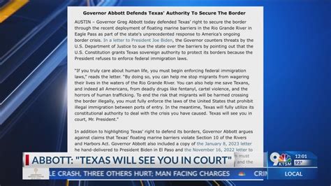 'Texas will see you in court,' Abbott tells President Biden over border buoys